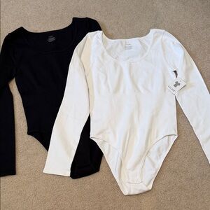 Black and White Long Sleeve One Piece